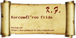Korcsmáros Frida névjegykártya